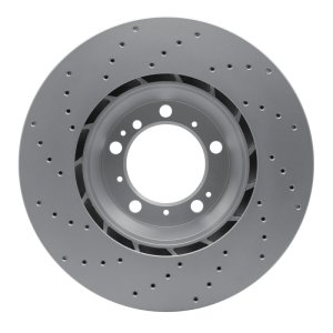 Porsche 911 Brake Rotor (1) - Left Rear - R1 Concepts - GeoSPEC Coated - Drilled - `99-`23